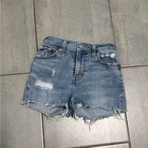 Levi’s Blue Wash Distressed Denim Women Shorts